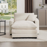 Classic Modern Comfortable Single Chair Deep Seat Sofa With Footstool - Furniture Home Direct