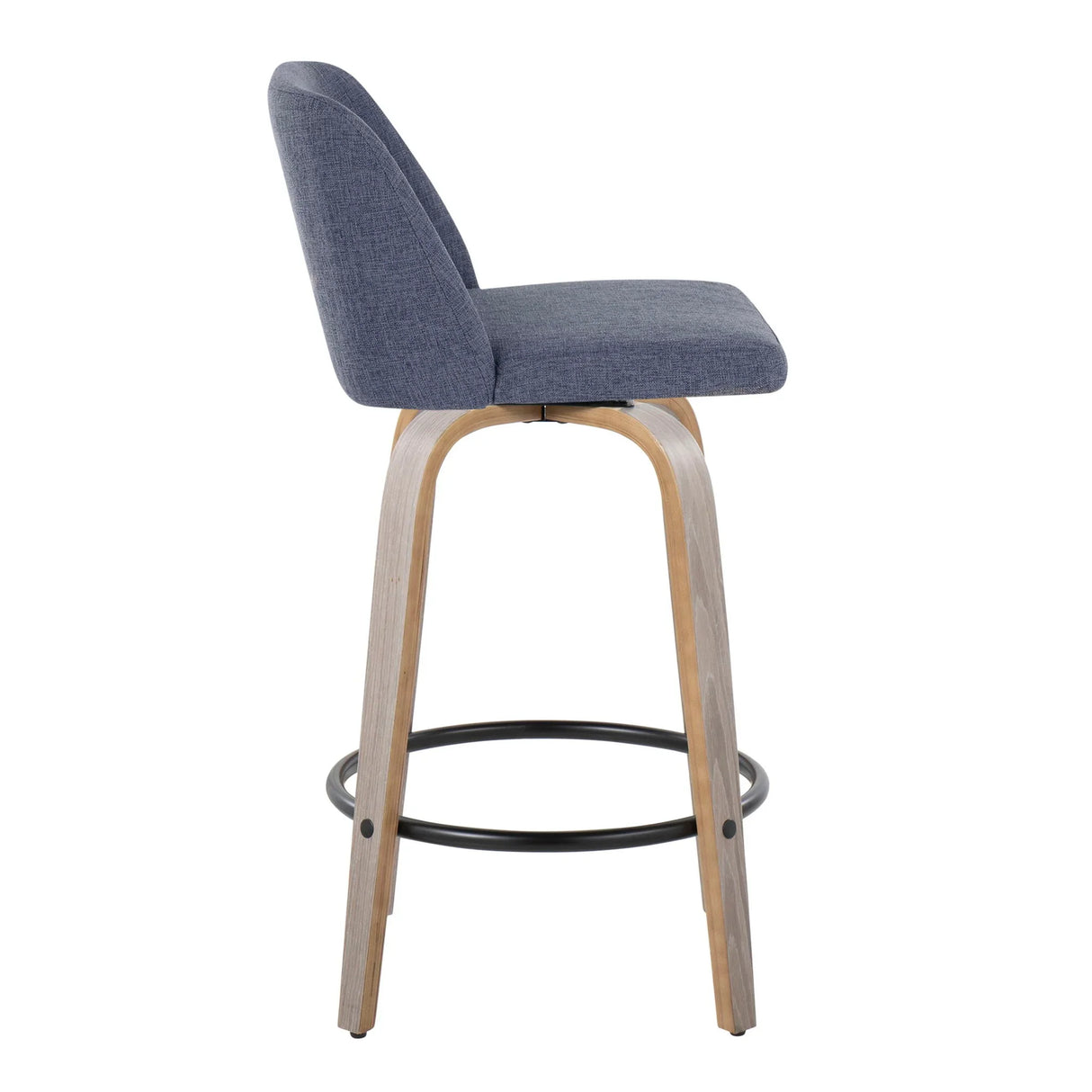 Toriano - Contemporary Fixed Height Counter Stool With Swivel & Round Footrest (Set of 2) - Furniture Home Direct