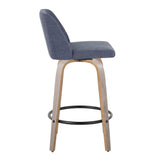 Toriano - Contemporary Fixed Height Counter Stool With Swivel & Round Footrest (Set of 2) - Furniture Home Direct