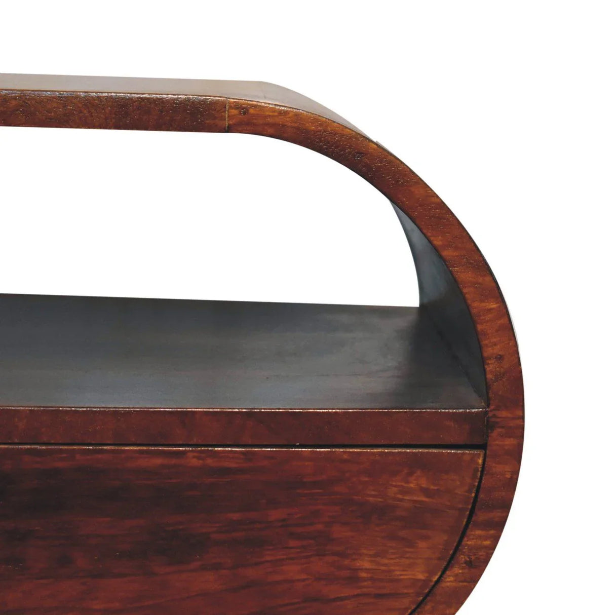 Large Chestnut Circular Bedside - Furniture Home Direct