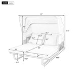 Outdoor Patio Rattan Daybed With Detachable Pillows - Furniture Home Direct