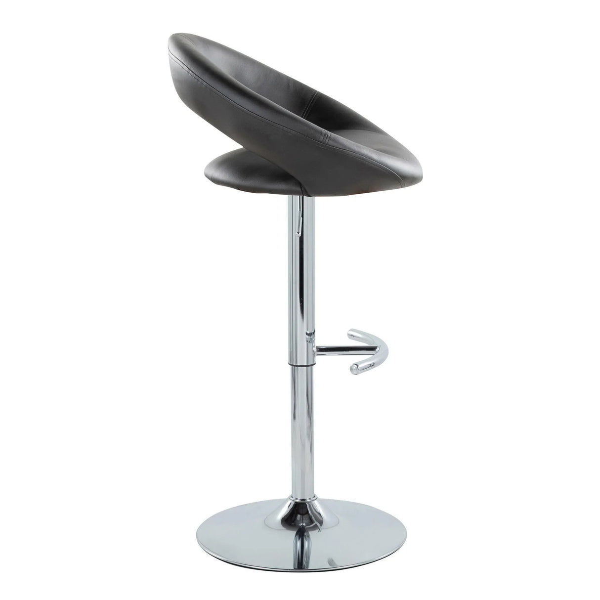 Posh - Contemporary Adjustable Barstool With Swivel With Rounded T Footrest (Set of 2) - Furniture Home Direct