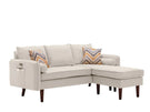 Mia - Sectional Sofa Chaise With USB Charger And Pillows - Furniture Home Direct
