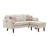 Mia - Sectional Sofa Chaise With USB Charger And Pillows - Furniture Home Direct