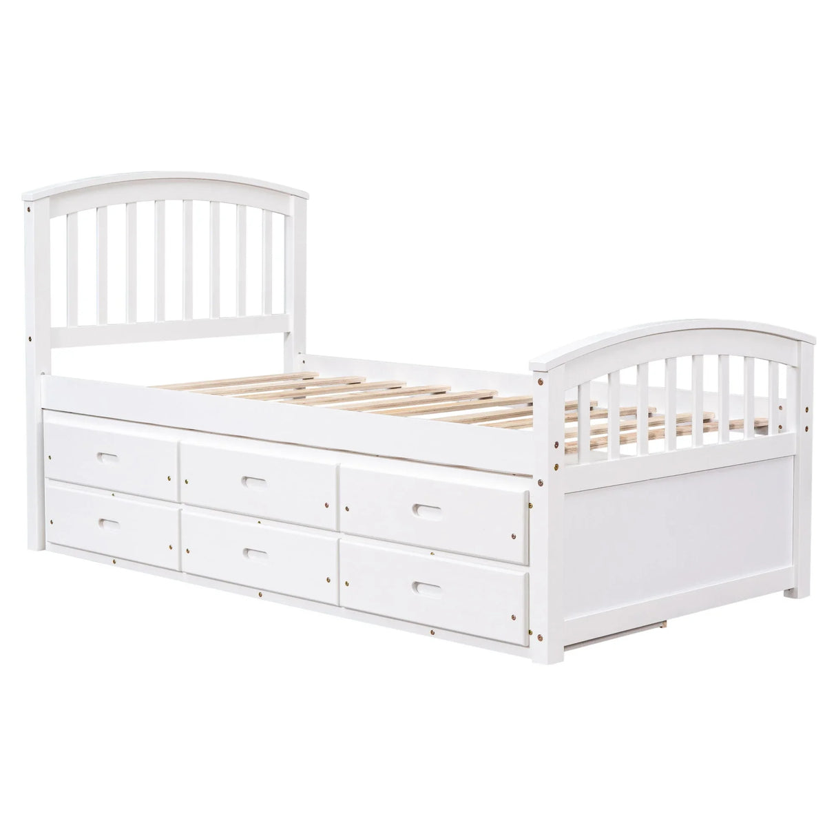 Platform Storage Bed Solid Wood Bed With 6 Drawers - Furniture Home Direct