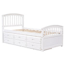 Platform Storage Bed Solid Wood Bed With 6 Drawers - Furniture Home Direct