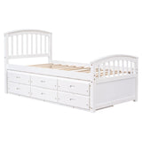 Platform Storage Bed Solid Wood Bed With 6 Drawers - Furniture Home Direct