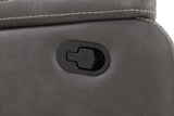 Reclining Sofa Three Seat Faux Leather Cushioned Charcoal - Furniture Home Direct