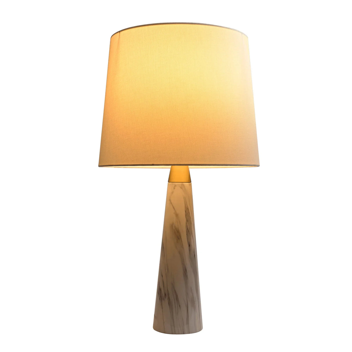 Enclave - Hydro Table Lamp With On / Off Switch Faux Marble Base Shade - Gold / White / White Marble - Furniture Home Direct
