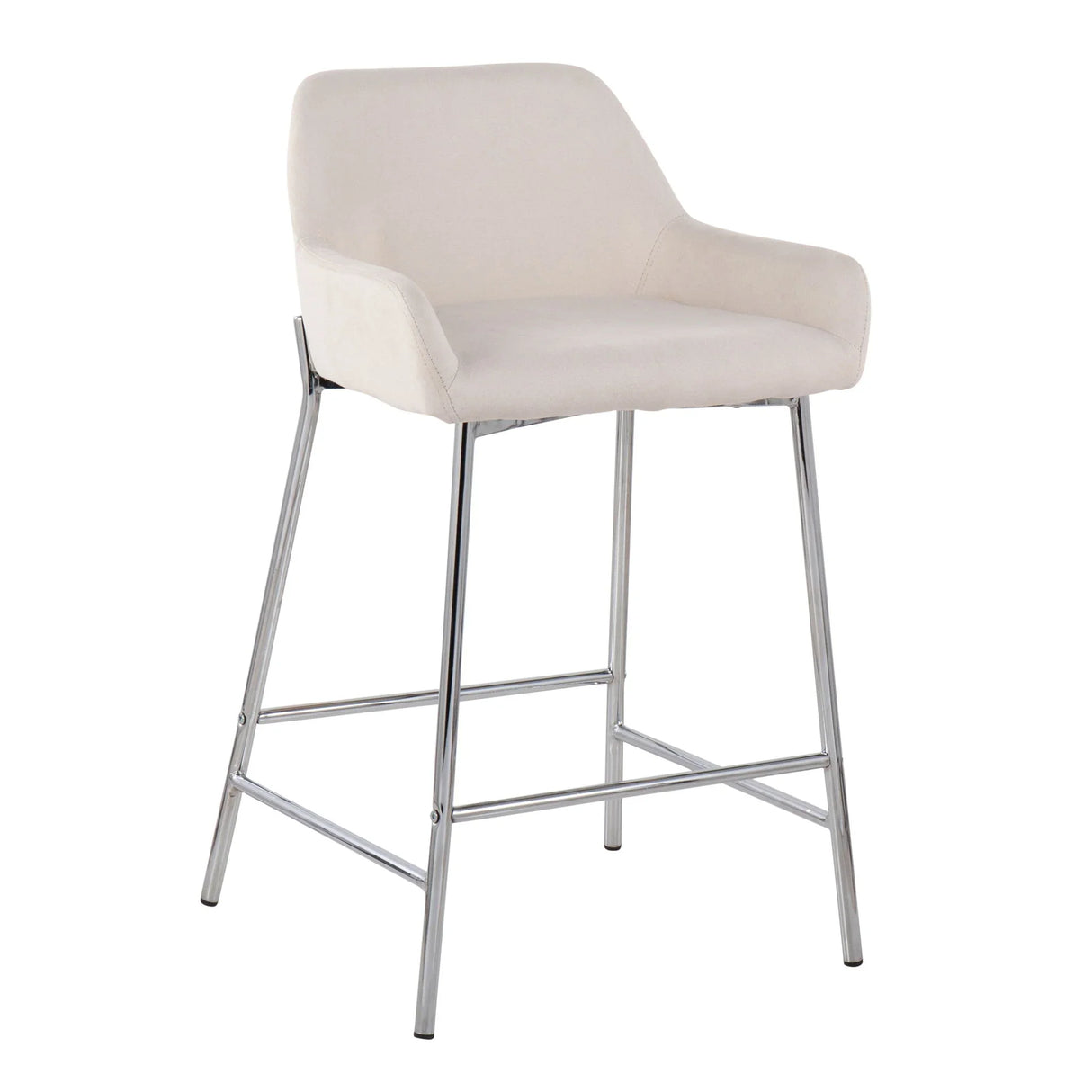 Daniella - Contemporary Fixed Height Counter Stool With Metal Legs (Set of 2) - Furniture Home Direct