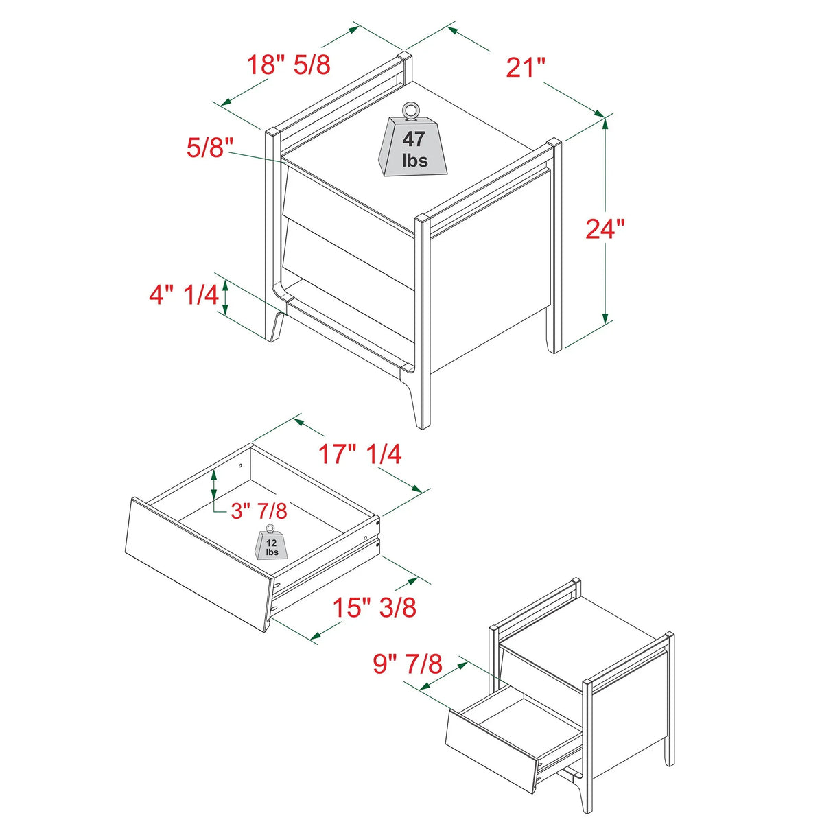 Scandi - Angle Face Nightstand - Furniture Home Direct