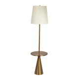 Celestial - Modern Floor Lamp With Accent Table With Large Shade - Gold / White - Furniture Home Direct