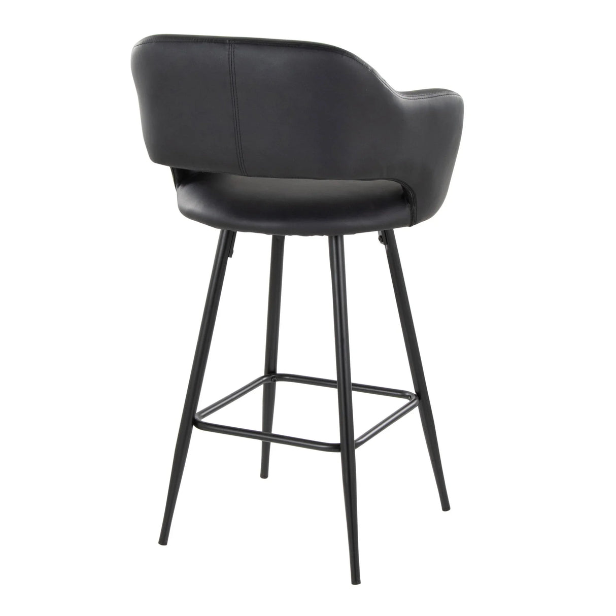 Margarite - Contemporary Fixed Height Counter Stool With Square Footrest (Set of 2) - Furniture Home Direct