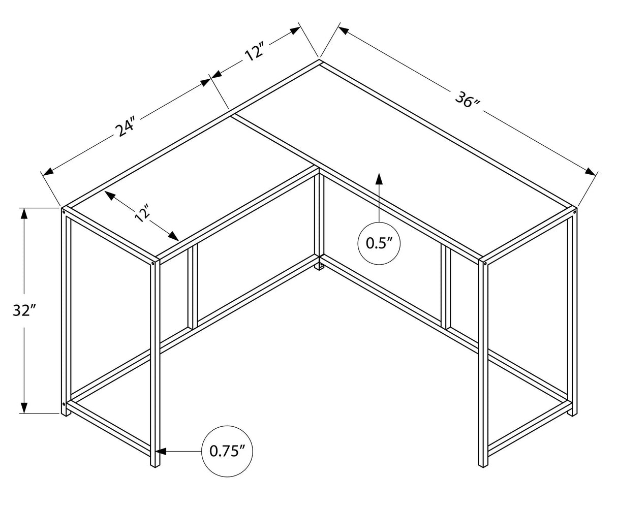 Corner Accent Console Table For Entryway, Unique L-Shaped Design - Furniture Home Direct
