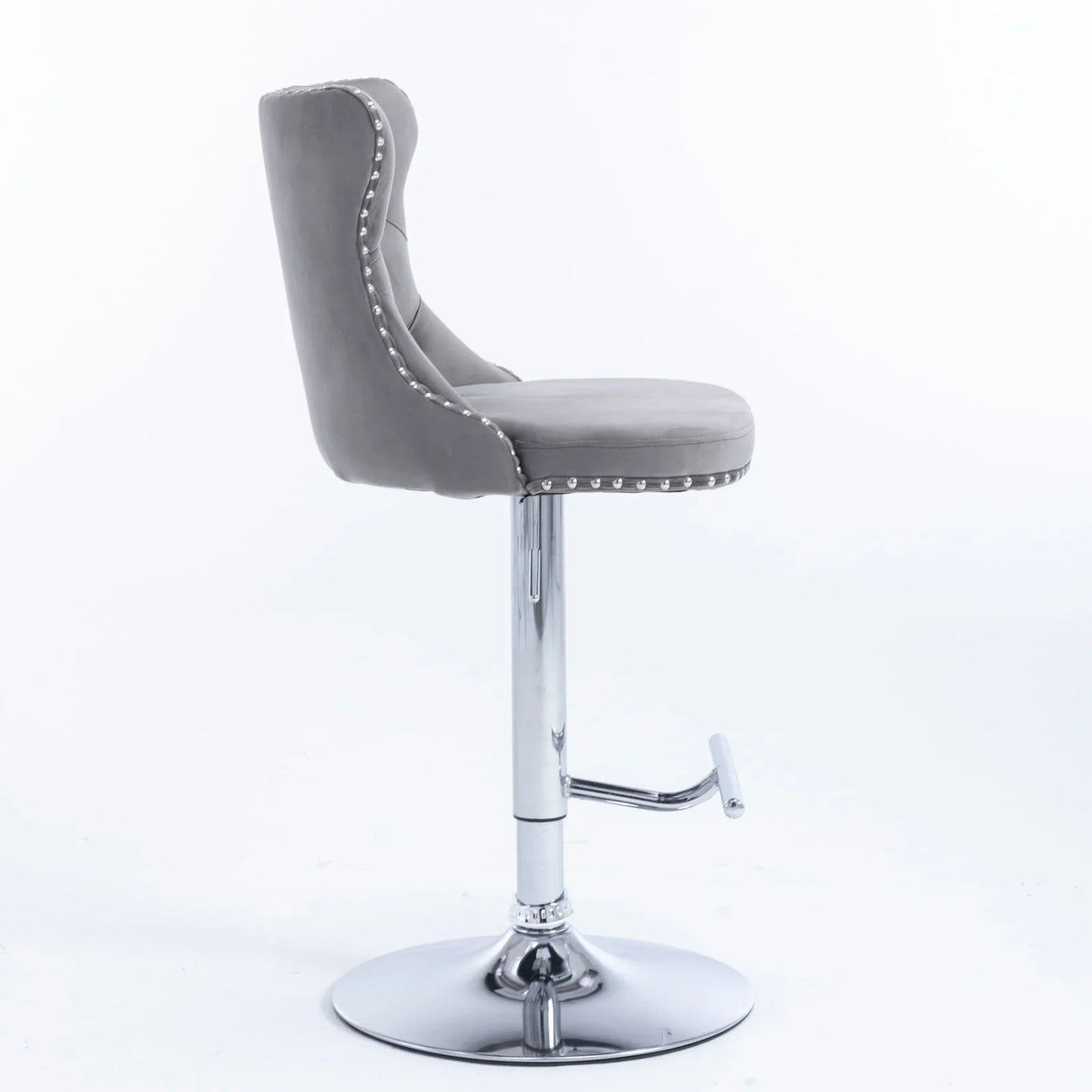 Swivel Velvet Barstools Adjusatble Seat Height From 25-33", Modern Upholstered Chrome Base Bar Stools With Backs Comfortable Tufted For Home Pub And Kitchen Island (Set of 2) - Furniture Home Direct