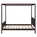 Canopy Platform Bed With Headboard And Footboard, Slat Support Leg - Furniture Home Direct