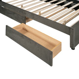 Platform Bed Upholstered With Storage Drawers Trundle Gray - Furniture Home Direct