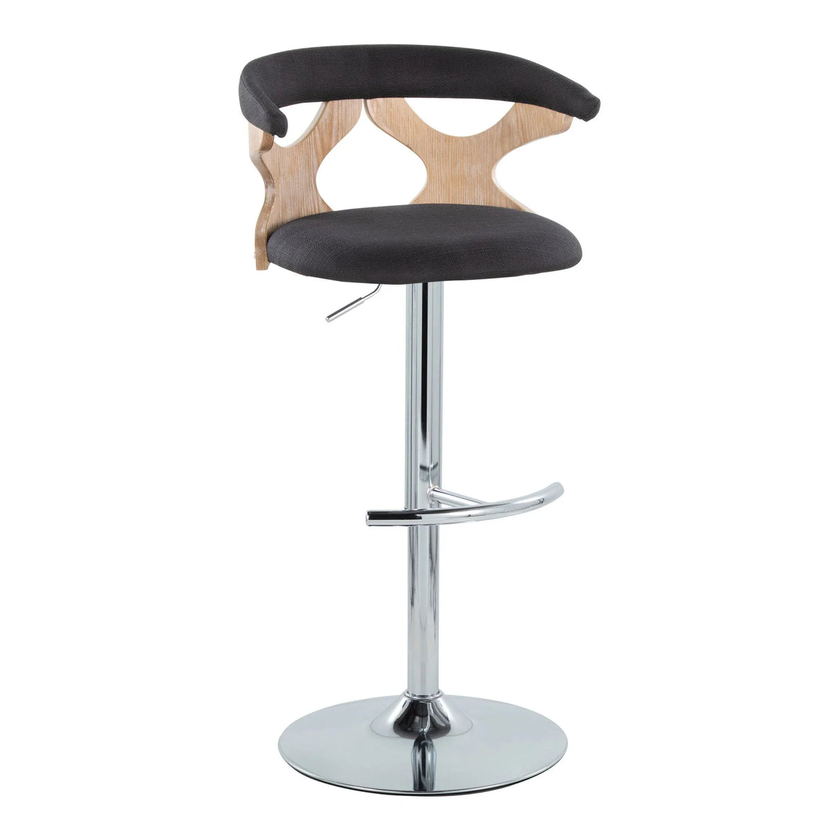 Gardenia - Contemporary Adjustable Barstool With Swivel / Rounded T Footrest (Set of 2) - Furniture Home Direct