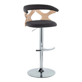 Gardenia - Contemporary Adjustable Barstool With Swivel / Rounded T Footrest (Set of 2) - Furniture Home Direct