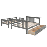 Stairway Bunk Bed With Storage And Guard Rail For Bedroom - Furniture Home Direct