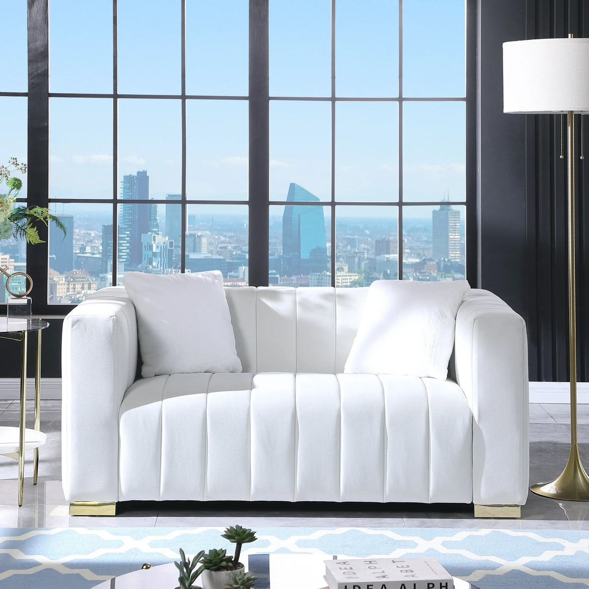 Modern Loveseat - White - Furniture Home Direct