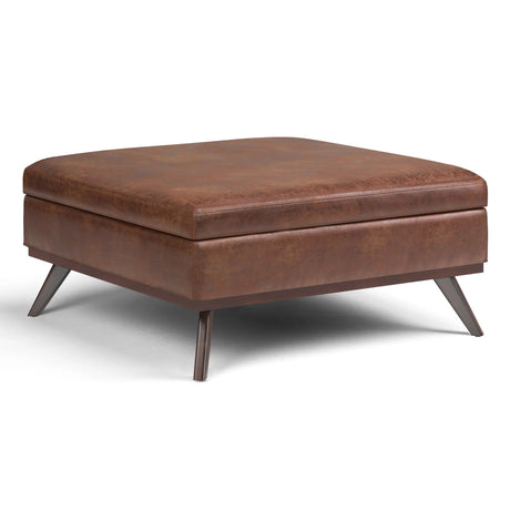Owen - Multifunctional Square Coffee Table Storage Ottoman - Furniture Home Direct
