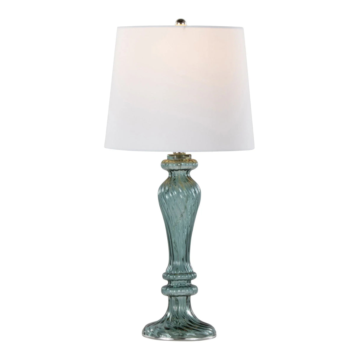 Windsor - Contemporary Table Lamp (Set of 2) - Clear Turquoise / Off White - Furniture Home Direct