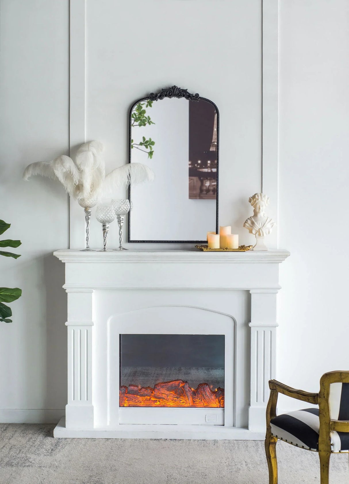 Arch Mirror, Baroque Inspired Wall Decor For Bathroom, Bedroom, Living Room - Furniture Home Direct