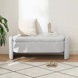 Ottoman Oval Storage Bench, 3D Lamb Fleece Bench With Large Storage Space For The Living Room, Entryway And Bedroom - Furniture Home Direct