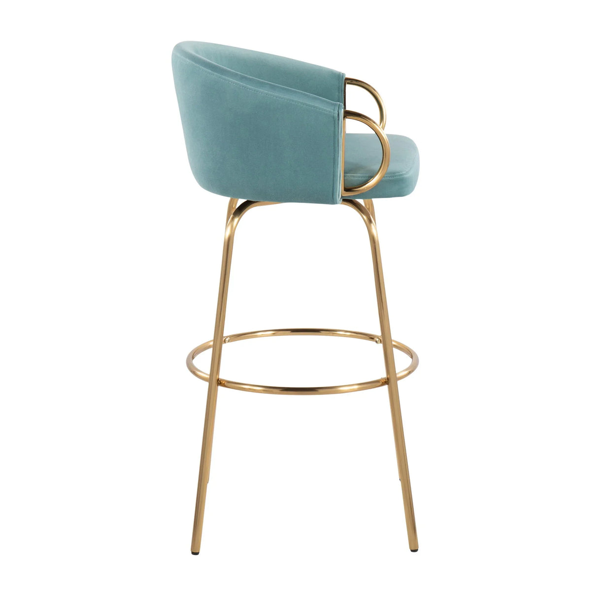 Claire - Contemporary / Glam Fixed Height Bar Stool (Set of 2) Round Footrest (Set of 2) - Furniture Home Direct