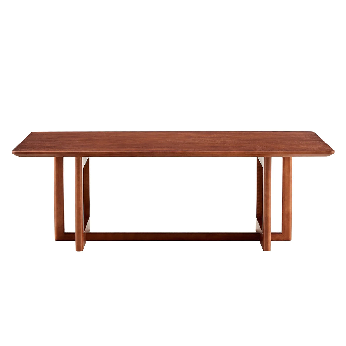 Coffee Table Solid Wood With Rattan Panel Sides Walnut - Furniture Home Direct