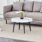 Elegant White Marble Round Coffee Table - Furniture Home Direct