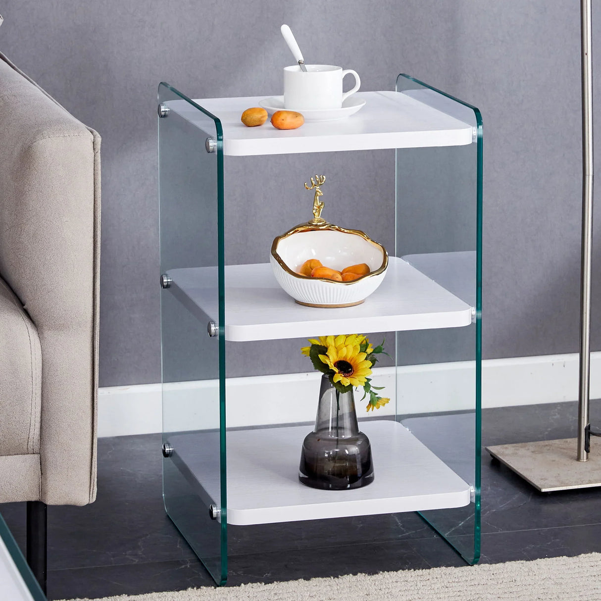 Modern 3 Layer Bedside Cabinet With Storage Function - Furniture Home Direct