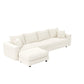 Plush Corduroy 4 Seat Sofa With Soft Pillows And Movable Ottoman - Furniture Home Direct