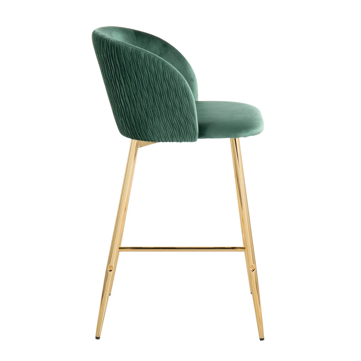 Fran - Pleated Waves Contemporary / Glam Fixed Height Counter Stool (Set of 2) - Furniture Home Direct