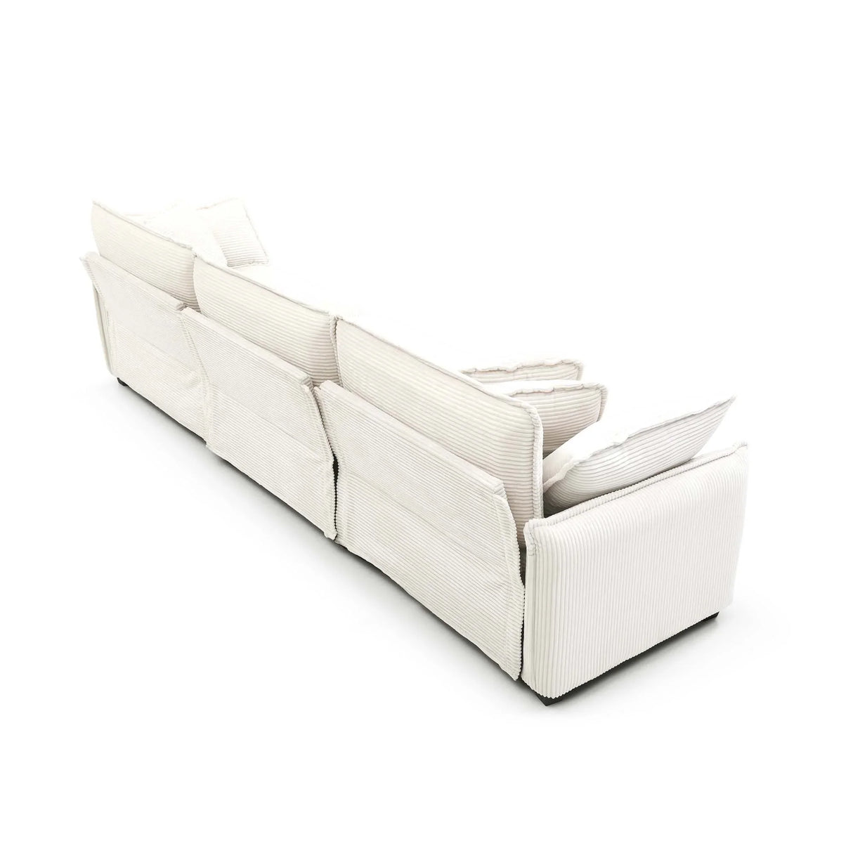 Corduroy 2 Piece Living Room Set - Off White - Furniture Home Direct