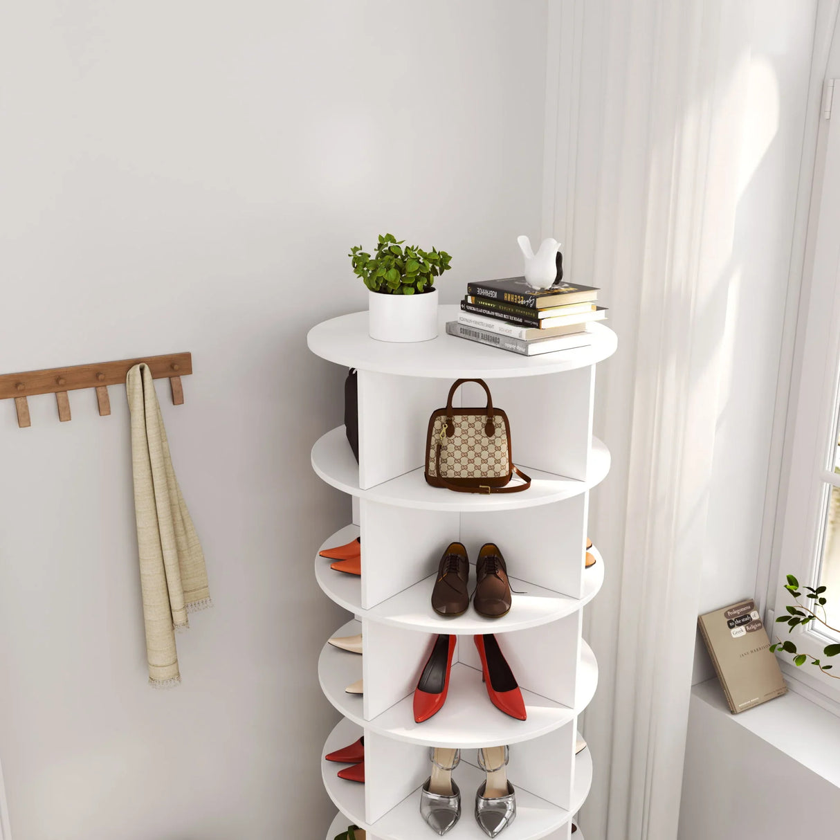 360 Rotating Shoe Cabinet 6 Layers - Furniture Home Direct