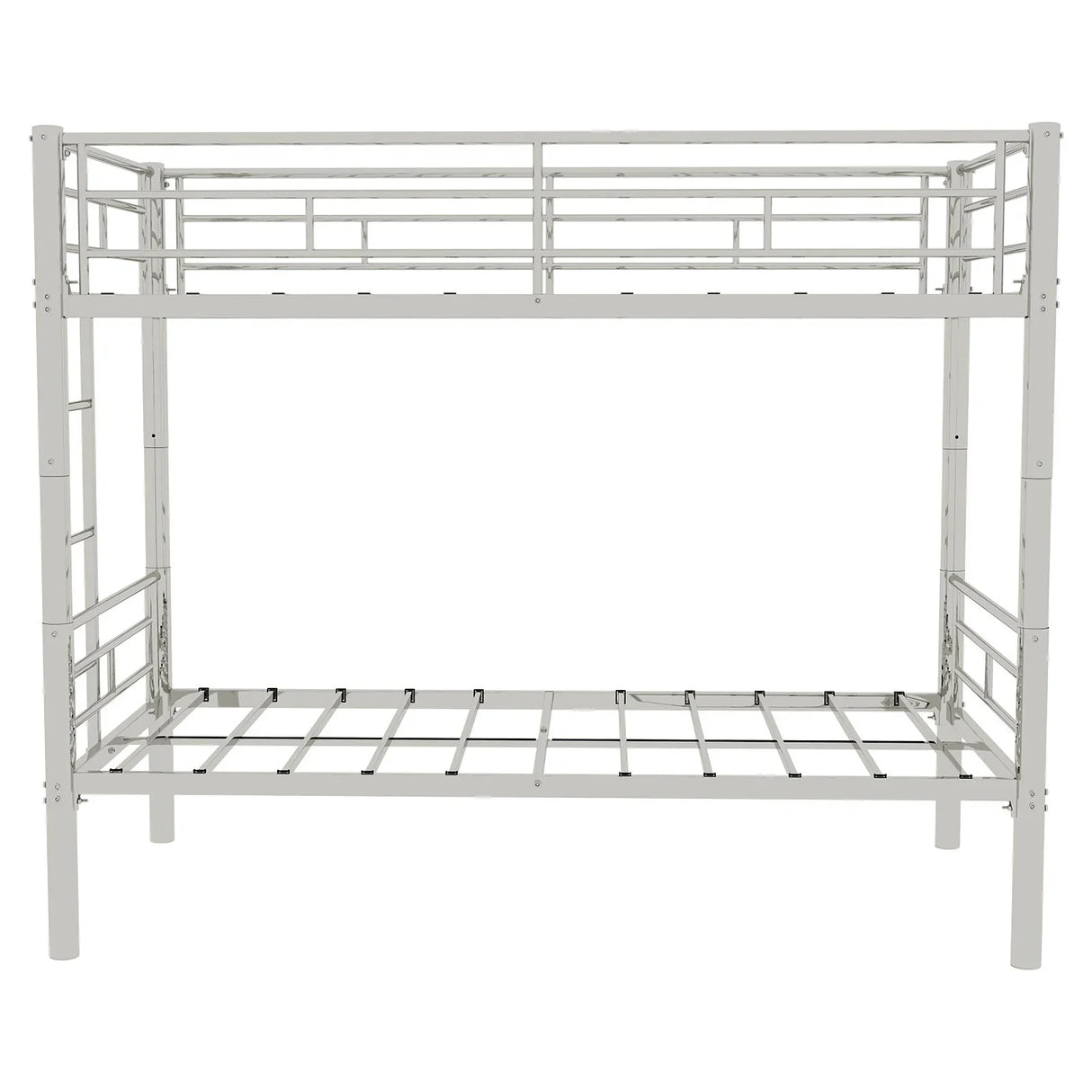 Metal Bunk Bed For Kids, Convertible Bedframe With Ladders & Guardrail - Furniture Home Direct