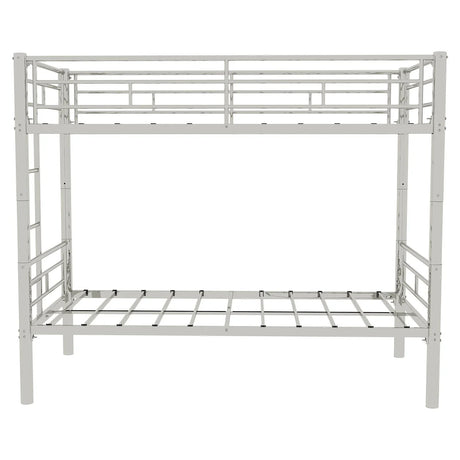 Metal Bunk Bed For Kids, Convertible Bedframe With Ladders & Guardrail - Furniture Home Direct