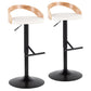 Grotto - Contemporary Adjustable Barstool With Swivel & Straight T Footrest (Set of 2) - Furniture Home Direct
