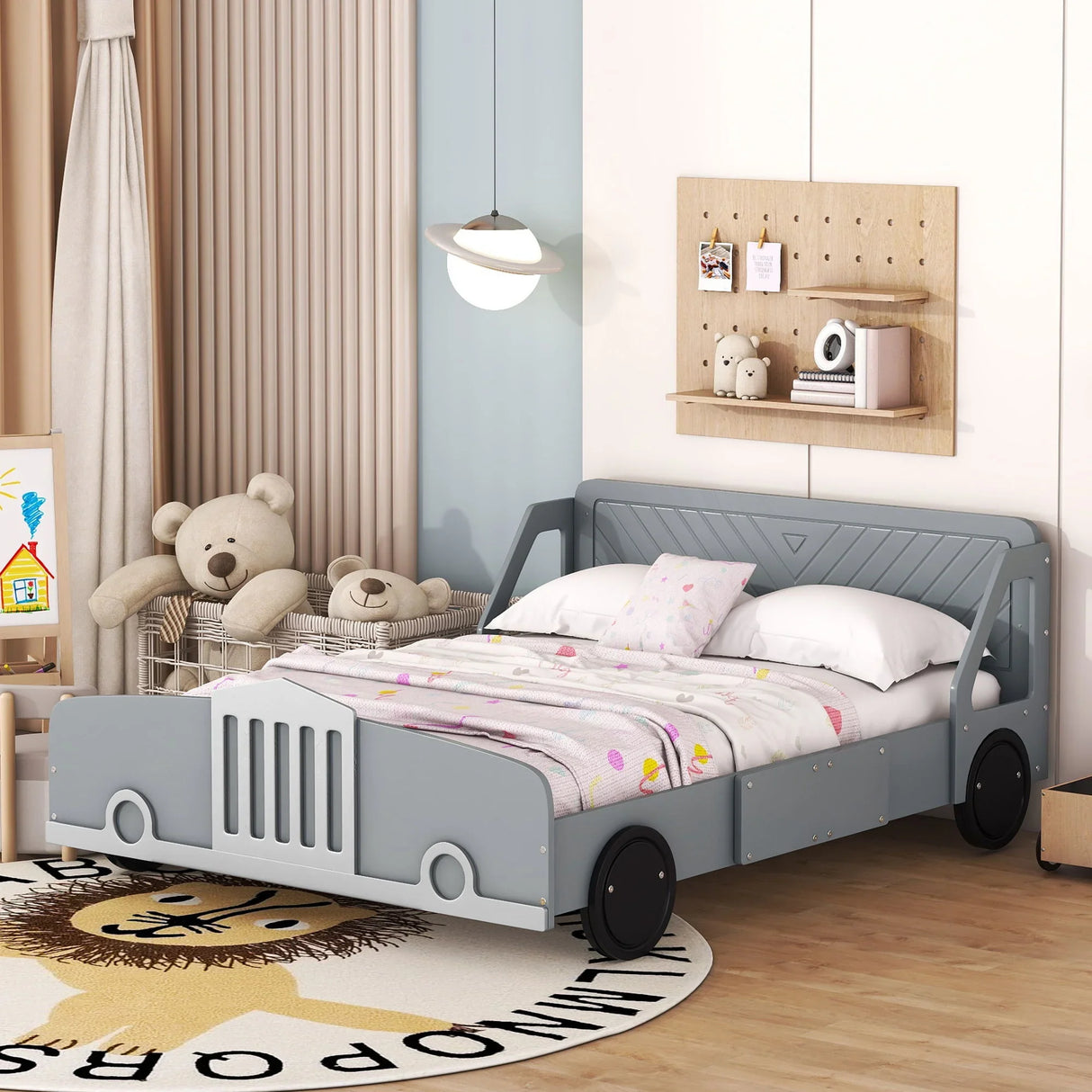 Car Shaped Platform Bed With Wheels - Furniture Home Direct