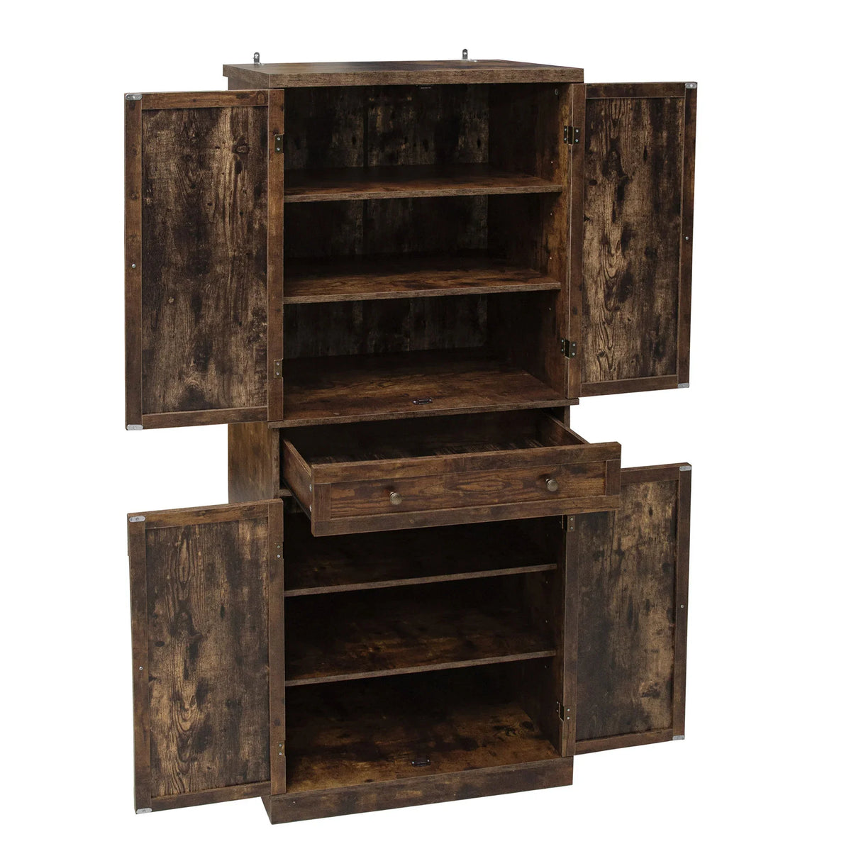 Storage Cabinet With Drawer And Adjustable Shelves Dark Brown - Furniture Home Direct