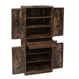 Storage Cabinet With Drawer And Adjustable Shelves Dark Brown - Furniture Home Direct