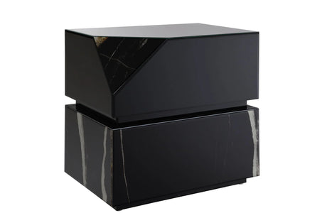 Drisana - Mirrored End Table - Black - Furniture Home Direct