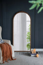 Hand Carved Rose Antique Mirror Frame, Large Arch Mirror Wall Decor For Living Room, Bathroom, Entryway - Brown - Furniture Home Direct
