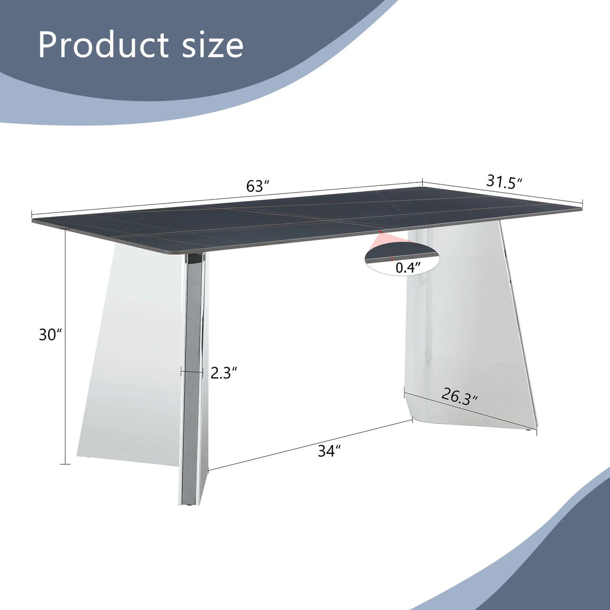 Modern Marble Patterned Dining Table With Stainless Steel Butterfly Legs - Furniture Home Direct
