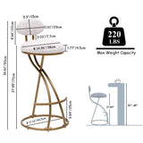 Round Print Bar Stools Upholstered Chairs For Kitchen (Set of 2) - Furniture Home Direct
