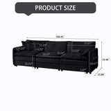 Modern Chenille Oversized Deep Seat Sectional Sofa With Pillows - Furniture Home Direct