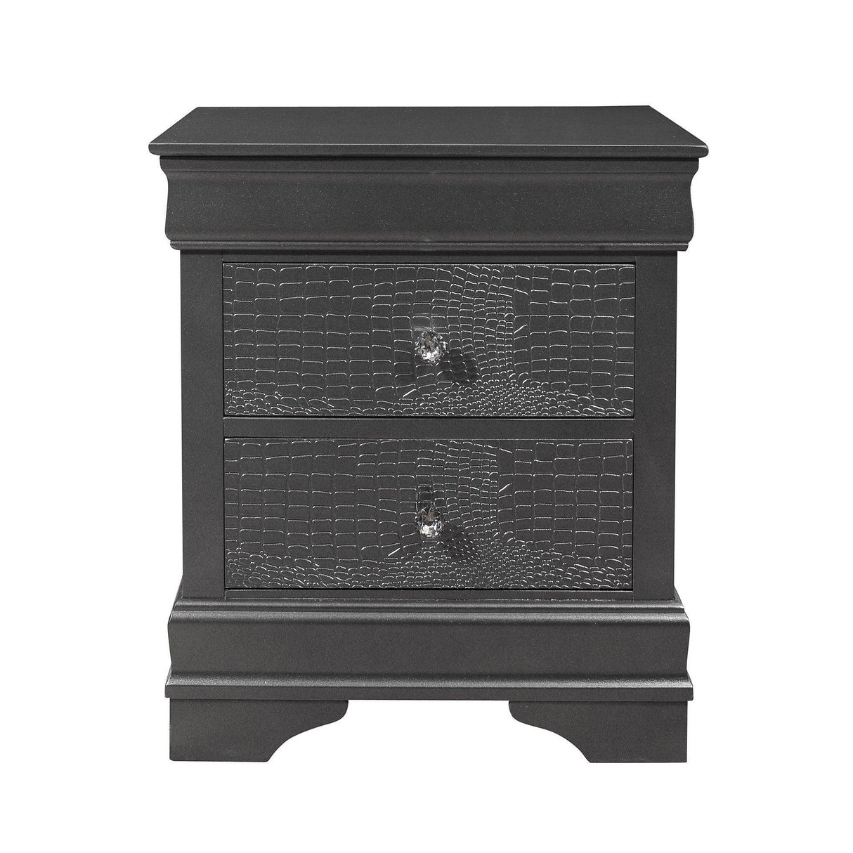 Shaker - Crocodile Metallic Nightstand - Furniture Home Direct