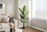 59" Tall, Artificial Plant, Strelitzia Tree, Indoor, Faux, Fake, Floor, Greenery, Potted, Real Touch, Decorative - Green / Black - Furniture Home Direct